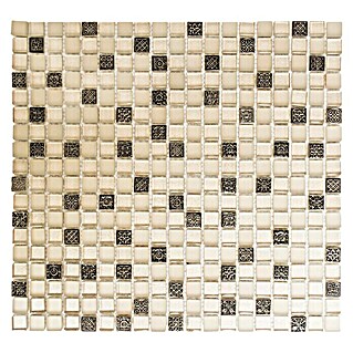 Mosaikfliese Quadrat Crystal Mix XCM M950 (30,5 x 32,2 cm, Beige/Braun, Glänzend)