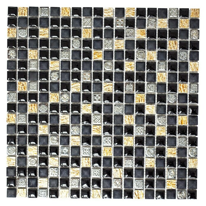 Mosaikfliese XRS S3K (30 x 30 cm, Schwarz, Matt)
