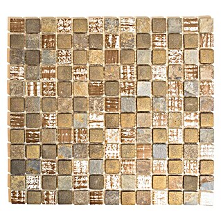 Mosaikfliese Quadrat Crystal Mix XCM CB 52 (32,7 x 30,2 cm, Braun, Matt)