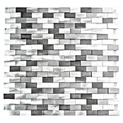 Mozaïektegel Brick 3D Mix XAM A132 (30,1 x 30,4 cm, Zilver/Zwart, Mat)