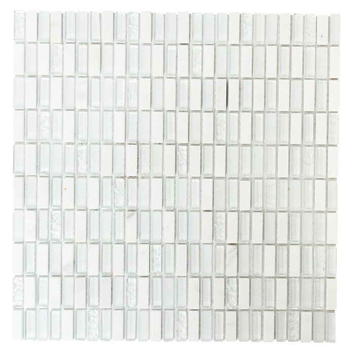 Mozaïektegel Staafjes Crystal Mix XCM XS66 (31,3 x 31,8 cm, Wit, Glanzend)