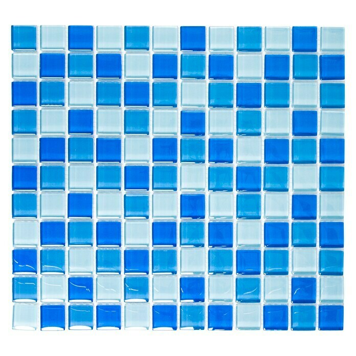 Mosaikfliese Quadrat Crystal Mix  XCM 8222 (32,7 x 30,2 cm, Blau, Glänzend)
