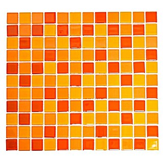 Mosaikfliese Quadrat Crystal Mix CM 4523 (32,7 x 30,2 cm, Gelb/Orange/Rot, Glänzend)