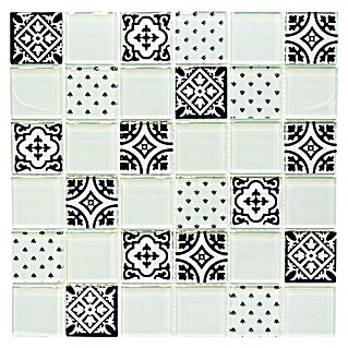 Mozaïektegel Quadrat Crystal XCM 8OP1 (30 x 30 cm, Wit, Glanzend)