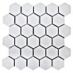 Mosaikfliese Hexagon Uni HX 080 (32,5 x 28,1 cm, Weiß, Glänzend)