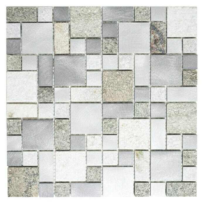 Mosaikfliese Mix XSA 525 (30 x 30 cm, Grau, Matt)