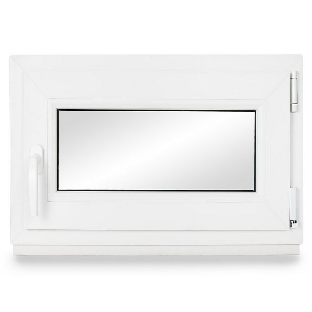 Kelderraam PVC draaibare kiep, 100x70 cm (BxH) 3-voudig glas DIN links