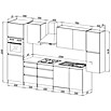 Respekta Premium Küchenzeile GLRP330HWG (Breite: 330 cm, Mit Elektrogeräten, Grau Hochglanz)
