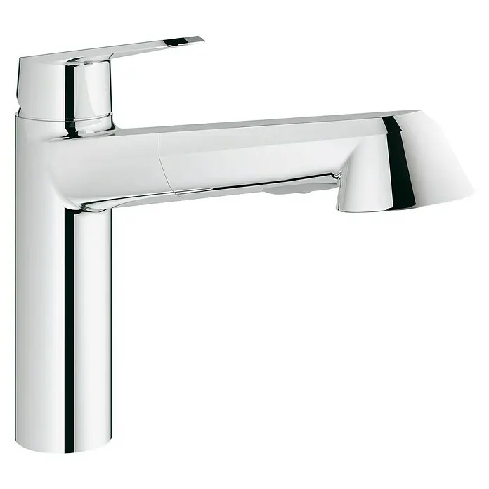 Grohe Eurodisc Cosmopolitan Spültischarmatur - Chrom, Glänzend, Anzahl Strahlarten: 2 Stk. - Dieser elegante Chrom-Wasserhahn ist eine stilvolle und funktionelle Ergänzung für jedes moderne Badezimmer. Er besticht durch sein schlankes Design.