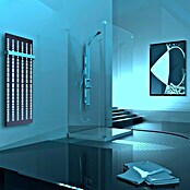 Designheizkörper Broken Mirror 2 (47 x 120 cm, Mit 1 Handtuchhalter (50 mm), 799 W bei 75/65/20 °C, Weiß/Moonstone-Grau)