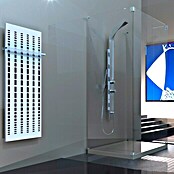 Designheizkörper Broken Mirror 2 (47 x 120 cm, Mit 1 Handtuchhalter (15 mm), 799 W bei 75/65/20 °C, Moonstone-Grau/Weiß)