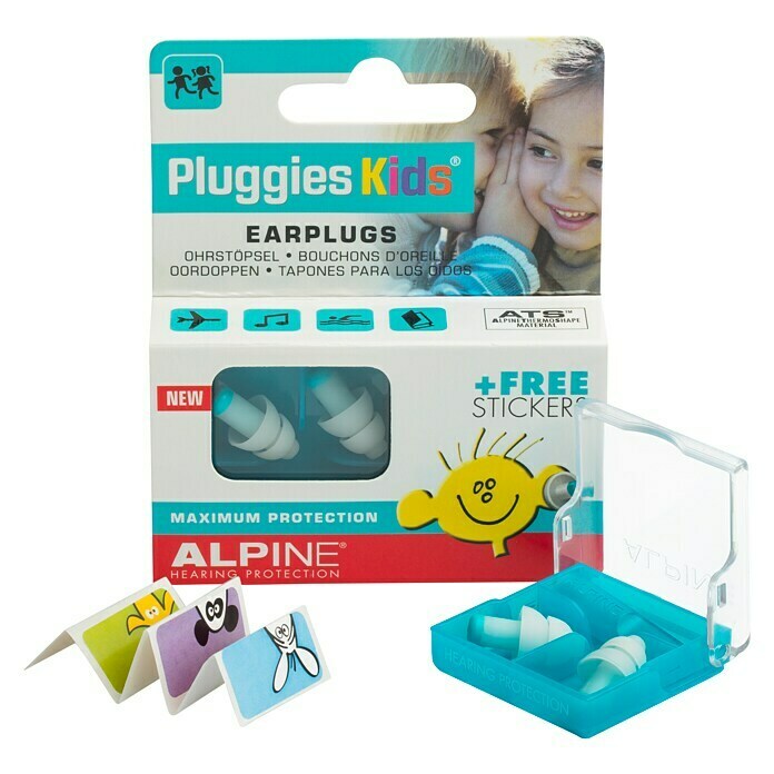 Alpine Gehörschutzstöpsel Pluggies KidsGeeignet für: Kinder, 1 Paar Front View