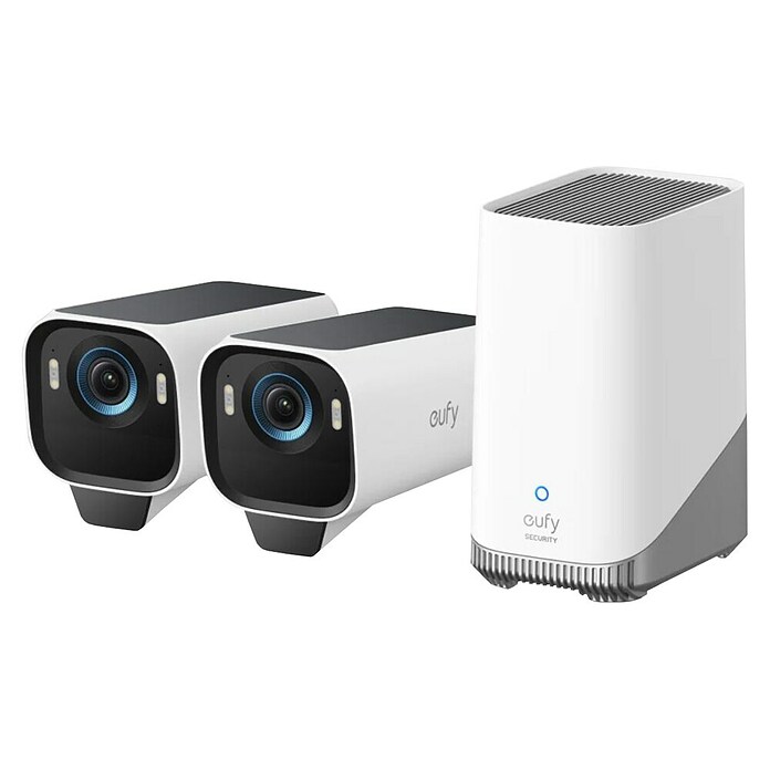 Eufy Nadzorna kamera s solarnim panelom S3 PRO  (Število kamer: 2 kos, Kot zaznavanja: 135 °, Črna/Bela) | 1335 - Alarmanlagen/Videoüberwachung/inkl Zubehör | AAHC - Sicherheitsshop | AAH - Sicherheit | AA - Eisenwaren | A - Eisenwaren | BAUHAUS