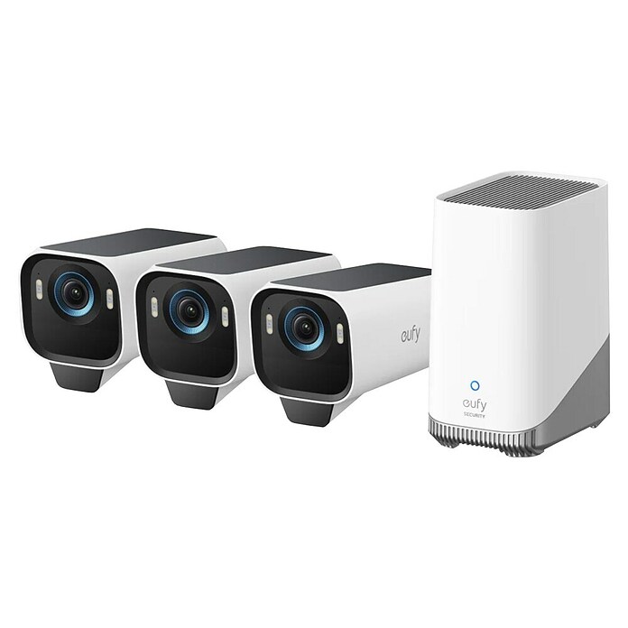 Eufy Nadzorna kamera s solarnim panelom S3 PRO  (Kot zaznavanja: 135 °, Črna/Bela) | 1335 - Alarmanlagen/Videoüberwachung/inkl Zubehör | AAHC - Sicherheitsshop | AAH - Sicherheit | AA - Eisenwaren | A - Eisenwaren | BAUHAUS