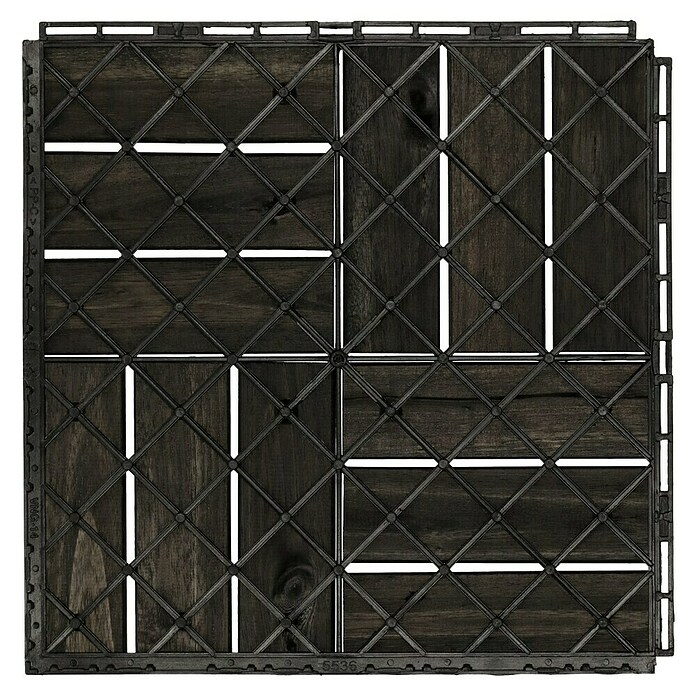 Klickfliese (Akazie, 30 x 30 x 2 cm, Dunkelgrau, 5 Stk.) | BAUHAUS