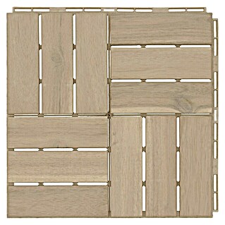 Loseta con sistema click (Madera de acacia, 30 x 30 x 2 cm, Beige, 5 ud.)
