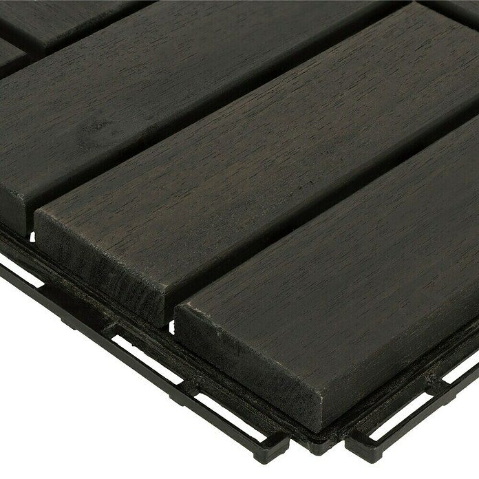 Klickfliese (Akazie, 30 x 30 x 2 cm, Dunkelgrau, 5 Stk.) | BAUHAUS