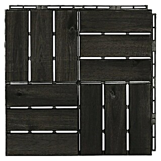 Loseta con sistema click (Madera de acacia, 30 x 30 x 2 cm, Antracita, 5 ud.)
