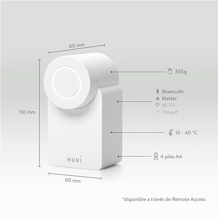 Nuki Cerradura electrónica Smart Lock Go (Mediante app, Apto para: Puertas) | BAUHAUS