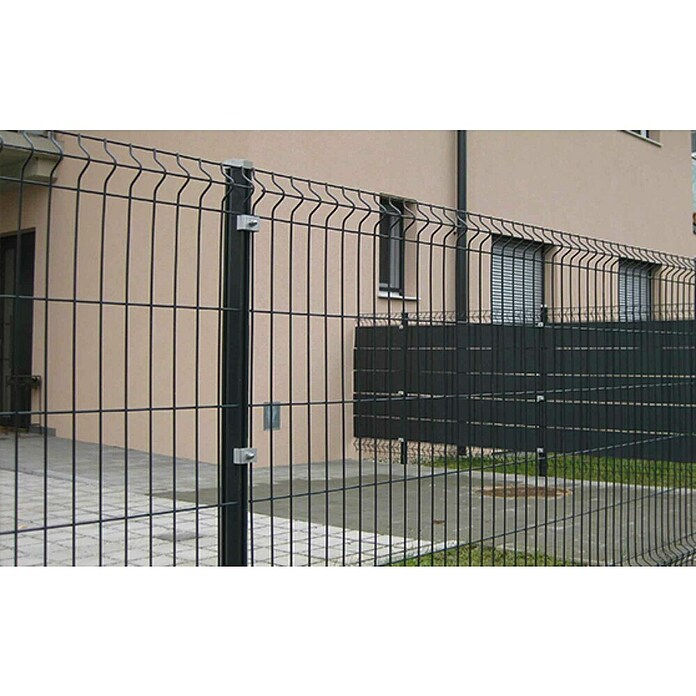 H+S Zauntechnik Zaunpfosten Oktavia UNI (RAL 7016 Anthrazit, Höhe: 1,7 m, Durchmesser: 5,5 cm, Aluminium) | BAUHAUS