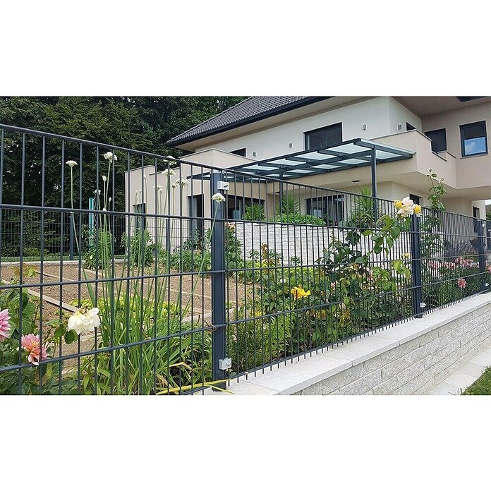 H+S Zauntechnik Zaunpfosten Oktavia UNI (RAL 7016 Anthrazit, Höhe: 1,7 m, Durchmesser: 5,5 cm, Aluminium) | BAUHAUS