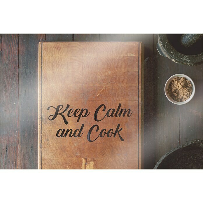 CUCINE KüchenrückwandKeep Calm and Cook, 60 x 40 cm, Stärke: 6 mm, Einscheibensicherheitsglas (ESG) Front View