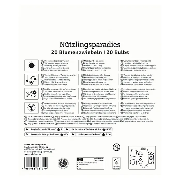 Kiepenkerl Blumensamenmischung Nützlingsparadies - mehrfarbig - Nützlingsparadies Blumenzwiebeln: 20 Blumenzwiebeln, ideal für den Garten.