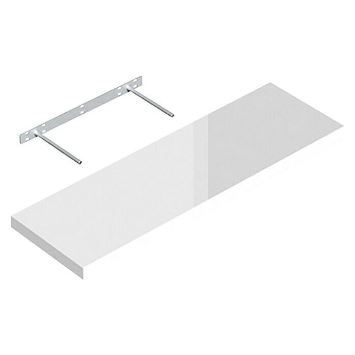 Regalux Wandboard XL4 (24 x 80 x 3,8 cm, Weiß Hochglanz, Belastbarkeit: 12 kg)