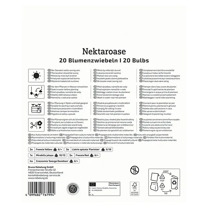 Kiepenkerl Blumensamenmischung Nektaroase - Mischung, Mehrfarbig - Produktbild: Nektaroase 20 Blumenzwiebeln. Eine Mischung aus farbenfrohen Frühlingsblühern für Garten und Balkon.