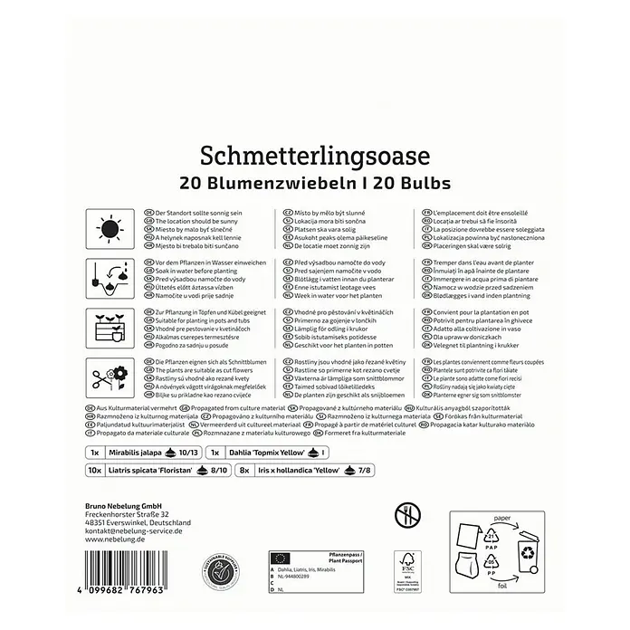 Kiepenkerl Blumensamenmischung Schmetterlingsoase - Mischung, Mehrfarbig - Blumenzwiebel-Set: Schmetterlingssoase mit 20 Zwiebeln für farbenfrohe Blumen.