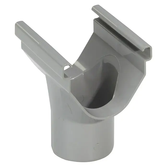FunkeGruppe Rinnenstutzen Vario - 70/50 mm, Kunststoff, Grau - Abzweigstück aus grauem Kunststoff für Regenrinnen zur Ableitung von Regenwasser in Fallrohre.