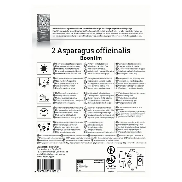 Kiepenkerl Gemüsesamen Grünspargel Boonlim - Asparagus officinalis, Erntezeit: Mai - Asparagus officinalis 'Boonlim': Informationen zu Standort, Bewässerung und Pflege für gesunde Pflanzen. Ideal für jeden Garten!