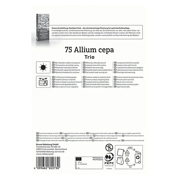 Kiepenkerl Steckzwiebeln Trio - Allium cepa, Erntezeit: Juli - Allium cepa Trio: Die ideale Mischung für sonnige Standorte und Hochbeete, aus Kulturmaterial vermehrt.