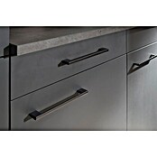 Respekta Olivia Winkelküche (172 x 340 cm, Grau, Farbe Arbeitsplatte: Granit Optik, Mit Elektrogeräten, Schwarze Griffe) | BAUHAUS