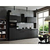Respekta Olivia Küchenzeile (Breite: 280 cm, Grau, Farbe Arbeitsplatte: Granit Optik, Mit Elektrogeräten, Schwarze Griffe) | BAUHAUS
