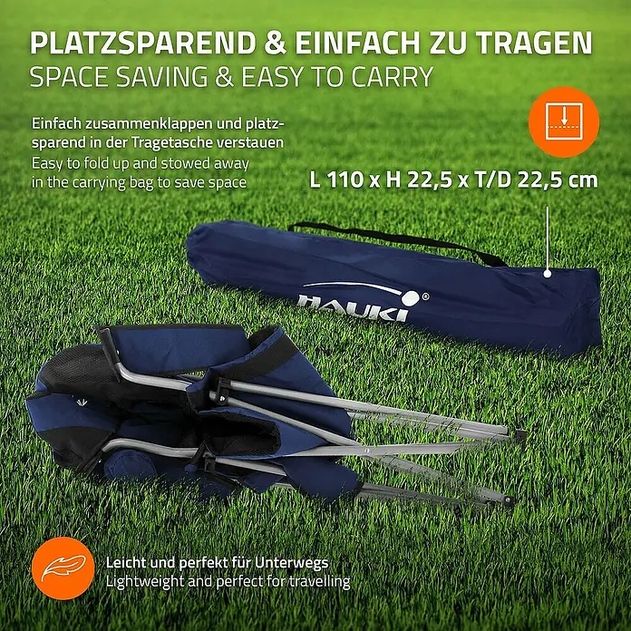 Hauki Campingtisch Camping-Set mit Aluminium Klapptisch inkl. 2 Campingstuhl Blau - L x B x H: 118 x 55 x 64,5 cm, Aluminium, Metall, Stahl, Polyester, Beige, Blau - Platzsparender und leicht zu tragender Campingstuhl mit Tragetasche für einfachen Transport und Lagerung.