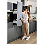 Respekta Olivia Küchenzeile (Breite: 370 cm, Grau, Farbe Arbeitsplatte: Granit Optik, Mit Elektrogeräten, Schwarze Griffe) | BAUHAUS