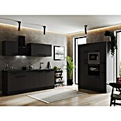 Respekta Olivia Küchenzeile (Breite: 370 cm, Grau, Farbe Arbeitsplatte: Granit Optik, Mit Elektrogeräten, Schwarze Griffe) | BAUHAUS