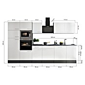 Respekta Olivia Küchenzeile (Breite: 340 cm, Artisan Eiche Nachbildung, Mit Elektrogeräten) | BAUHAUS
