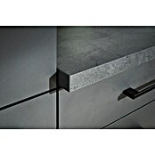 Respekta Olivia Winkelküche (172 x 340 cm, Grau, Farbe Arbeitsplatte: Granit Optik, Mit Elektrogeräten, Schwarze Griffe) | BAUHAUS