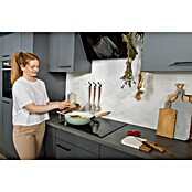 Respekta Olivia Küchenzeile (Breite: 370 cm, Grau, Farbe Arbeitsplatte: Granit Optik, Mit Elektrogeräten, Schwarze Griffe) | BAUHAUS