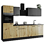 Respekta Olivia Küchenzeile (Breite: 280 cm, Artisan Eiche Nachbildung/Grau, Mit Elektrogeräten) | BAUHAUS