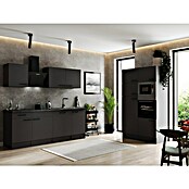Respekta Olivia Küchenzeile (Breite: 340 cm, Grau, Farbe Arbeitsplatte: Granit Optik, Mit Elektrogeräten, Schwarze Griffe) | BAUHAUS