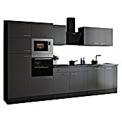 Respekta Olivia Küchenzeile (Breite: 340 cm, Farbe Arbeitsplatte: Granit Optik, Grau, Mit Elektrogeräten, Silberne Griffe) | BAUHAUS