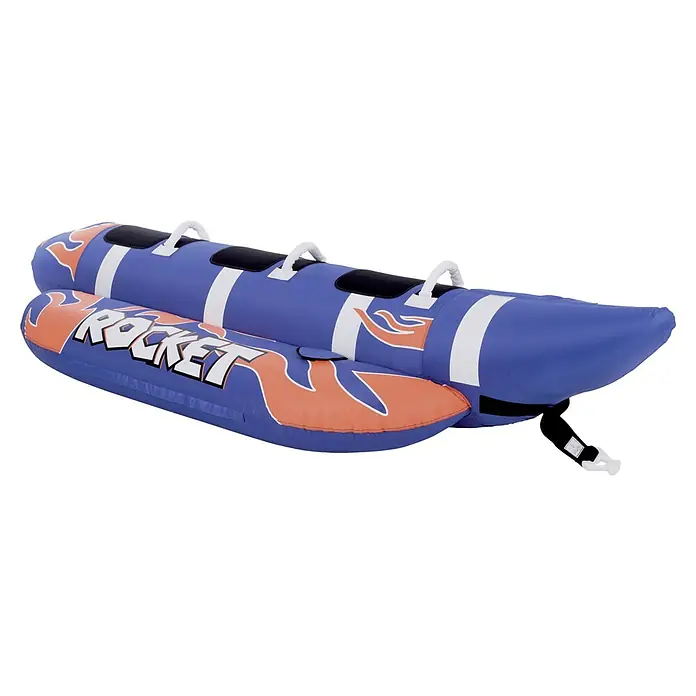 Talamex Funtube Rocket - Länge: 302 cm, Geeignet für: 3 Personen, Schnellbefestigung - Aufblasbares Wasserspielzeug "Rocket" für Spaß im Wasser, ideal für Sommerabenteuer am See oder Meer.