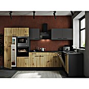 Respekta Olivia Winkelküche (172 x 340 cm, Artisan Eiche Nachbildung/Grau, Mit Elektrogeräten) | BAUHAUS