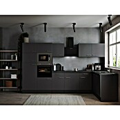 Respekta Olivia Winkelküche (172 x 340 cm, Grau, Farbe Arbeitsplatte: Granit Optik, Mit Elektrogeräten, Silberne Griffe) | BAUHAUS
