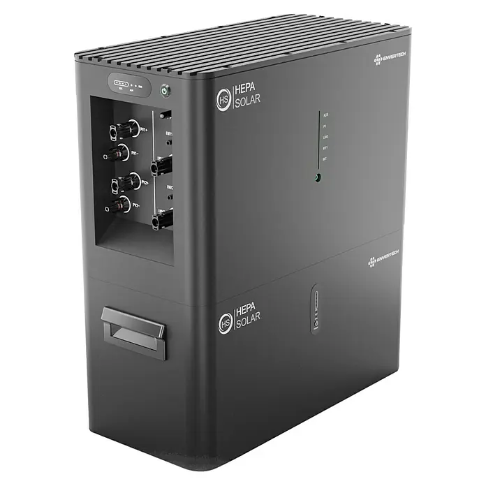 Hepa Solar Batteriespeicher Powercube 2200 - 0% MwSt. gem. § 12 Abs. 3 UStG - Nennleistung: 2.200 W - Ansicht eines HEPA Solar-Energiespeichersystems, das eine effiziente und zuverlässige Stromversorgungslösung darstellt.