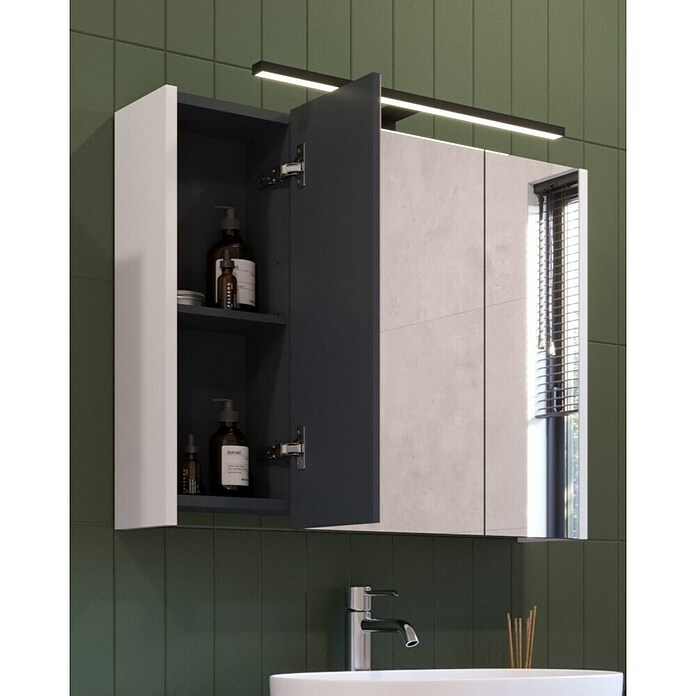 Aquaart LED omarica z ogledalom Lateral  (Do x Š x V: 83,8 x 16 x 64 cm, Bela) | 3697 - Badmöbelprogramm Marke | DADC - Möbel | DAD - Badausstattung | DA - Badausstattung/Bäderwelt | D - Sanitär | BAUHAUS