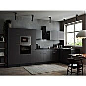 Respekta Olivia Winkelküche (172 x 370 cm, Grau, Farbe Arbeitsplatte: Granit Optik, Mit Elektrogeräten, Silberne Griffe) | BAUHAUS